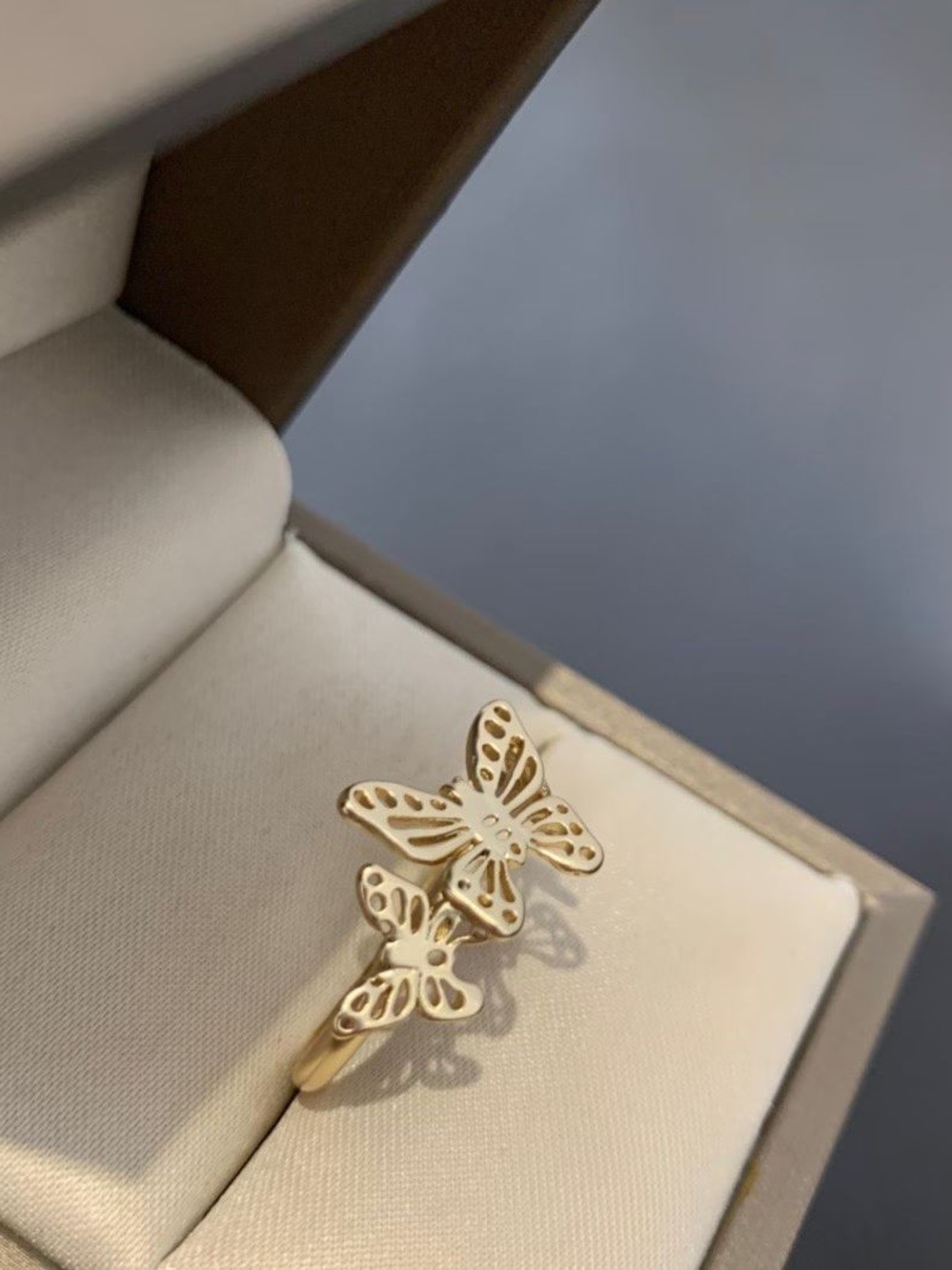 Gold Butterfly Double Ring Metamorphose - Women Jewelry